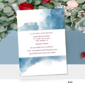 Wedding Photo Blue Purple Burgundy Watercolor Einladung