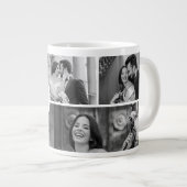 Wedding Photo Collage Mug with Initial & Date Jumbo-Tasse (Vorderseite Rechts)