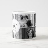 Wedding Photo Collage Mug with Initial & Date Jumbo-Tasse (Vorderseite)