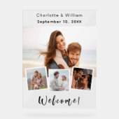 Wedding photo collage welcome clear sign acrylschild (Vorderseite)