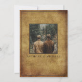 Wedding Photo Elegant Brown Grunge Background   Einladung (Vorderseite)