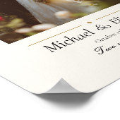 Wedding Photo Elegant Cream Gold Modern Custom Poster (Ecke)