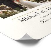 Wedding Photo Elegant Cream Gold Modern Custom Poster (Ecke)
