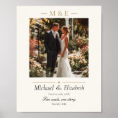 Wedding Photo Elegant Cream Gold Modern Custom Poster (Vorne)