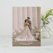 Wedding Photo Guest Appreciation Custom Dankeskarte (Stehend Vorderseite)