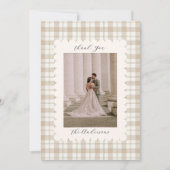 Wedding Photo Guest Appreciation Gingham Dankeskarte (Vorderseite)