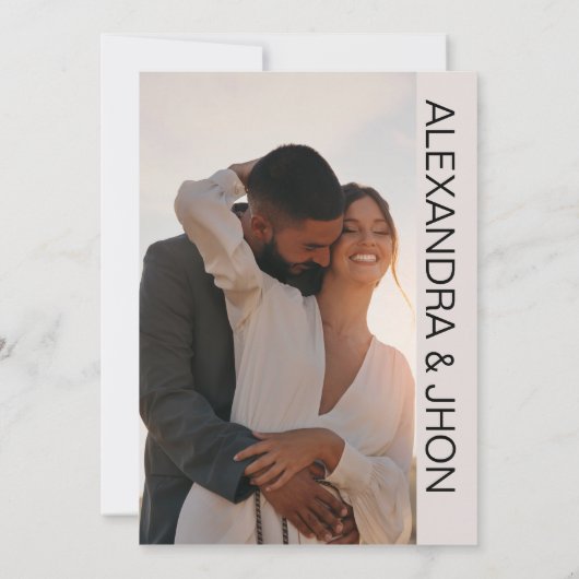 Wedding Photo Invitation | Personalized Elegance  Save The Date (Rückseite)