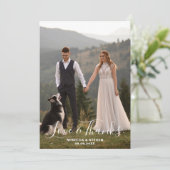 Wedding Photo Love and Thanks Guest Appreciation Dankeskarte (Stehend Vorderseite)
