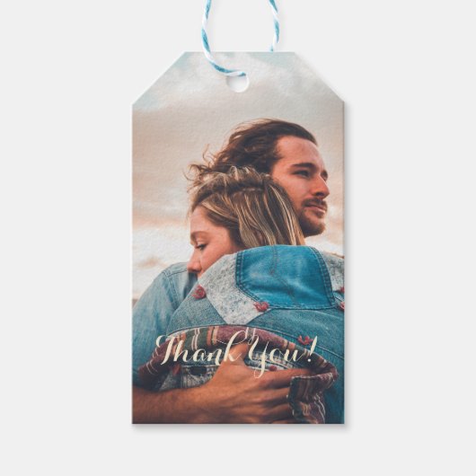 Wedding Photo Luxury Thank You Gift Tag Geschenkanhänger (Vorderseite)