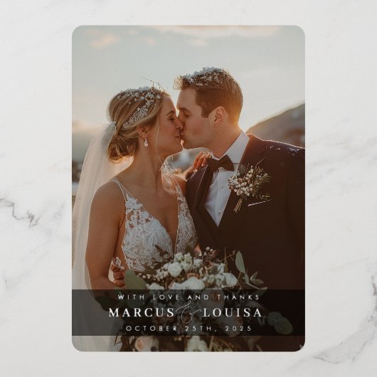 WEDDING PHOTO modern elegant chic ampersand black Folieneinladung (Vorderseite)