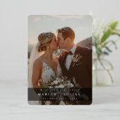 WEDDING PHOTO modern elegant chic ampersand black Folieneinladung (Stehend vorne)