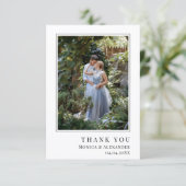 Wedding photo modern simple dankeskarte (Stehend Vorderseite)