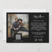 Wedding Photo & QR Haunted Castle Gothic Save The Date (Rückseite)