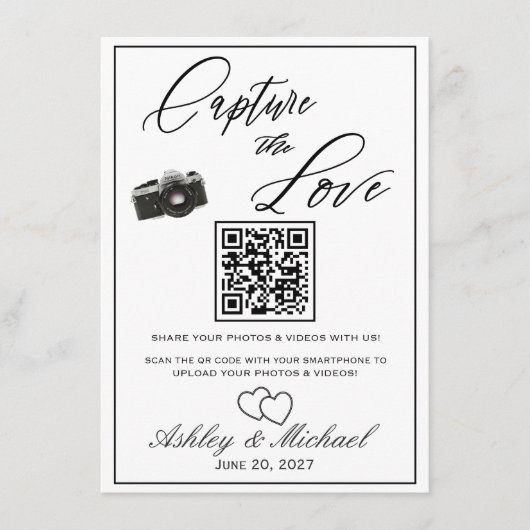 Wedding Photo QR Sign Begleitkarte (Vorderseite)