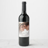 Wedding Photo Save the Date Minimalist Wine Label Weinetikett (Vorderseite)