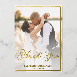 Wedding Photo Script THANK YOU Foil Card Folieneinladung