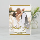 Wedding Photo Script THANK YOU Foil Card Folieneinladung (Stehend vorne)
