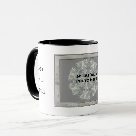 Wedding Photo Silver Personalized Tasse (Vorderseite Links)