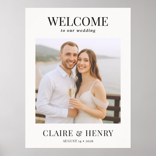 Wedding Photo Welcome Sign Poster (Vorne)