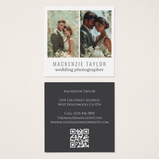 Wedding Photographer 2 Photo Personalized QR Code (Vorne & Hinten)