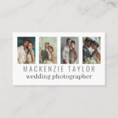 Wedding Photographer 4 Photo Personalized QR Code Visitenkarte (Vorderseite)