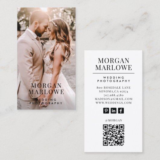 Wedding Photographer Business Card Visitenkarte (Vorne/Hinten)
