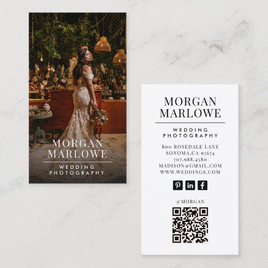 Wedding Photographer Business Card Visitenkarte (Vorne/Hinten)