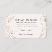 Wedding Photographer Floral Visitenkarte (Rückseite)