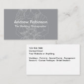 Wedding Photographer Modern Minimalist Visitenkarte (Vorne/Hinten)