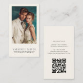 Wedding Photographer Photo Personalized QR Code Visitenkarte (Vorne/Hinten)
