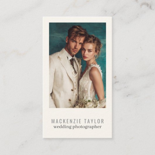 Wedding Photographer Photo Personalized QR Code Visitenkarte (Vorderseite)