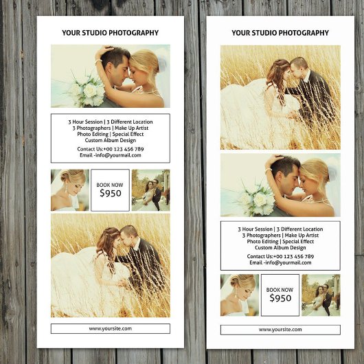 Wedding Photographer Rack Card Template Werbekarte