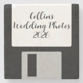 Wedding Photos Stone Coaster | Retro Floppy Disk Steinuntersetzer (Vorderseite)