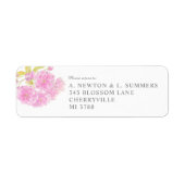 Wedding pink blossom watercolor customized address (Vorne)