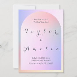 Wedding Pink Lilac Ombre Arch Einladung