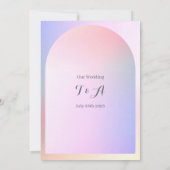 Wedding Pink Lilac Ombre Arch Einladung (Rückseite)