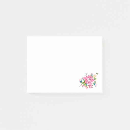 Wedding Pink Peony bunch of flowers Post-it Klebezettel (Vorderseite)