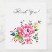 Wedding Pink Peony bunch of flowers Weinetikett (Einzelnes Label)
