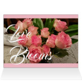 Wedding Pink Roses Vielen Dank (Innenansicht Horizontal (Oben))