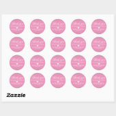 Wedding Pink Sprinkle Sparkle Silver DANKE Runder Aufkleber (Blatt)