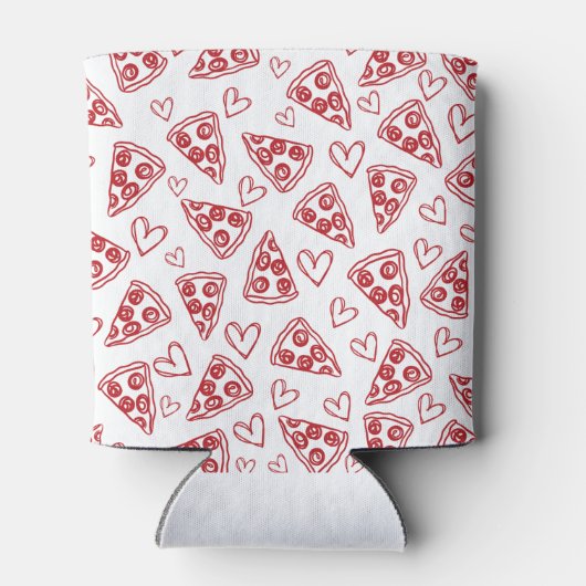 Wedding Pizza Red Italian Hand Drawn Danke Dosenkühler (Rückseite)