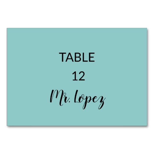 Wedding Place Card Paper - Table Decorations Tischnummer (Vorderseite)