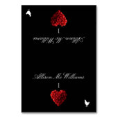 Wedding Place Cards Chicken Icon-Red Roses Tischnummer (Vorderseite)