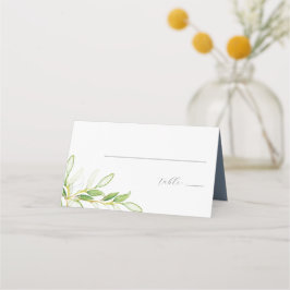 Wedding Place Cards Elegant Watercolor Greenery Platzkarte