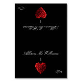 Wedding Place Cards Fish Icon-Red Roses Tischnummer (Vorderseite)