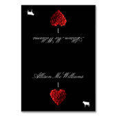 Wedding Place Cards Meat Icon-Red Roses Tischnummer (Vorderseite)
