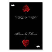 Wedding Place Cards Pork Icon-Red Roses Tischnummer (Vorderseite)