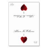 Wedding Place Cards Pork Icon-Red Roses Tischnummer (Vorderseite)