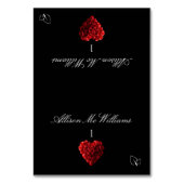 Wedding Place Cards Vegan Icon-Red Roses Tischnummer (Vorderseite)