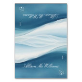 Wedding Place Cards Vegan Icon-Serene Blue Tischnummer (Vorderseite)